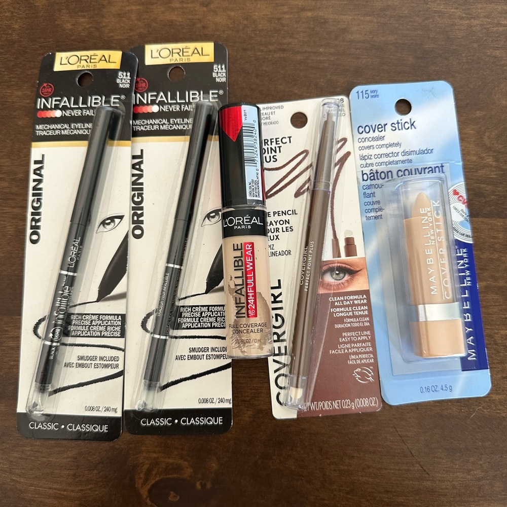 L’Oréal & CoverGirl Makeup Bundle Lot of 5 NWT Eyeliner Concealer